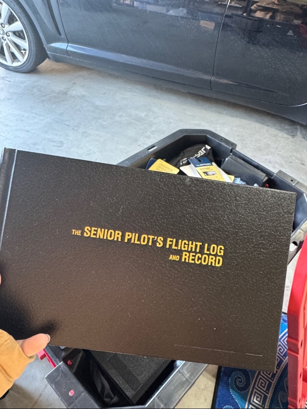 The Senior Pilot's Flight Log and Record - Black with Gold Lettering